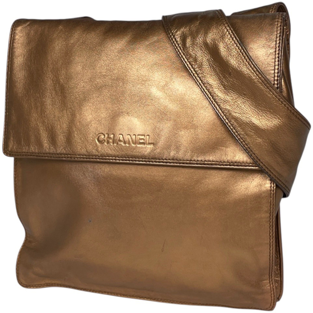 Chanel CHANEL Shoulder Bag Leather Bronze Women's
